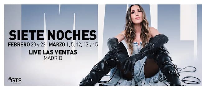 Malú en el cartel que anuncia sus siete noches de conciertos en Las Ventas de Madrid