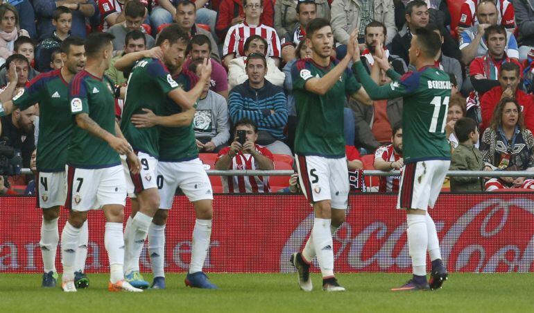 Oriol Reira celebra el gol marcado ante el Athletic la semana pasada en San Mamés.