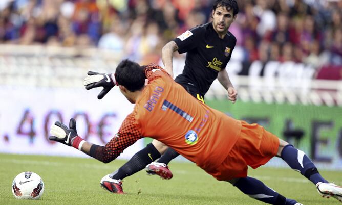 Fàbregas ha sido el autor del segundo tanto del F.C. Barcelona en Anoeta en el partido correspondiente a la tercera jornada de la Liga BBVA