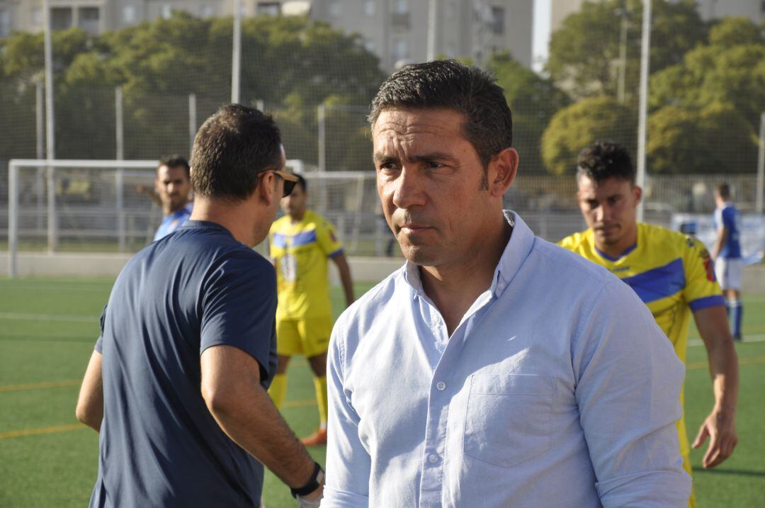 Juan Carlos Gómez durante el partido del domingo en La Granja