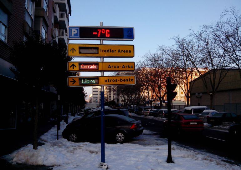 Vitoria registra la mínima del año, -8 grados en Abetxuko