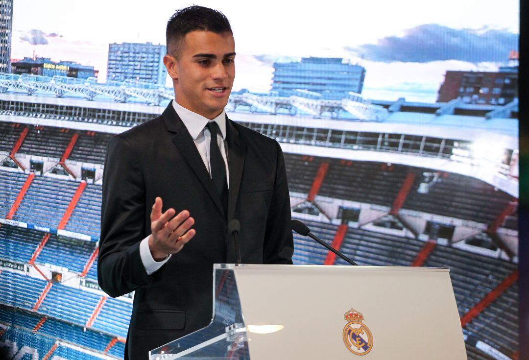 Reinier, durante su presentación como nuevo jugador del Real Madrid, en febrero