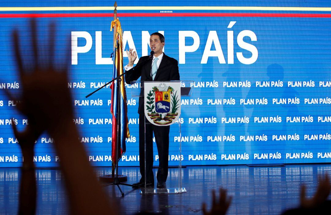 Juan Guaidó durante la presentación del &#039;Plan País&#039; para la transición en Venezuela