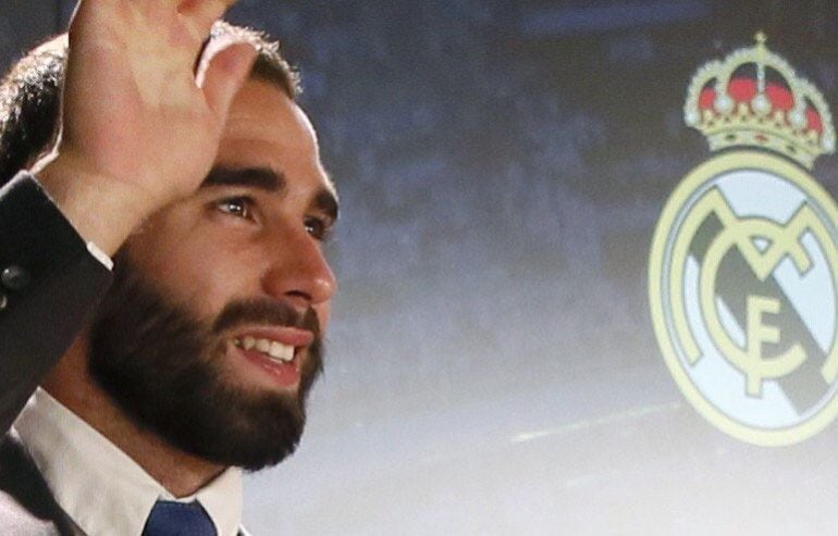 Carvajal en la rueda de prensa de su renovación