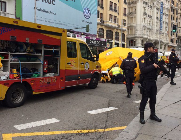 La Gran Vía ha permanecido cortada la tráfico durante 40 minutos