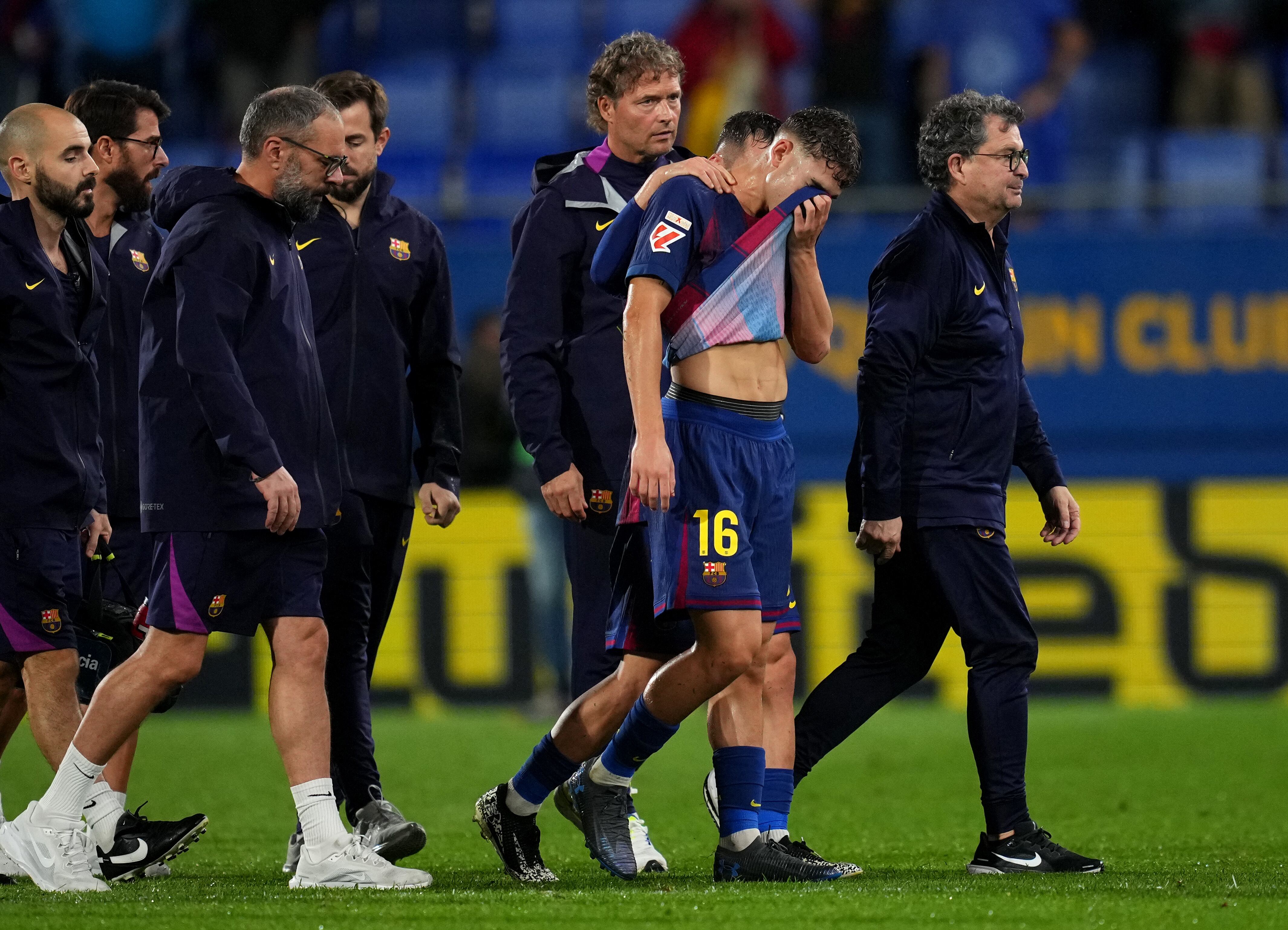 Fermín López se marcha lesionado del Barça-Getafe