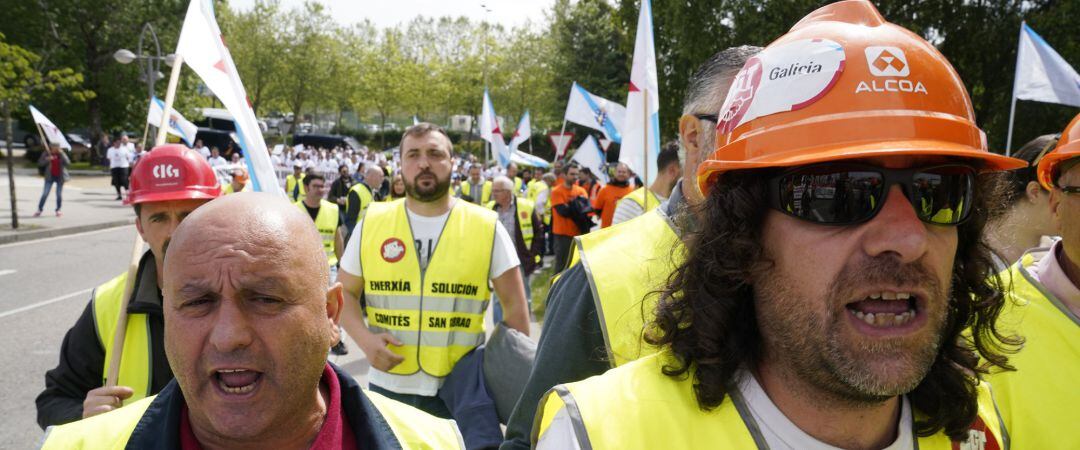 Movilización de trabajadores de Alcoa