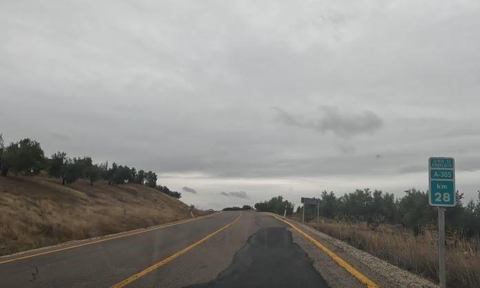 Corte en la carretera de Porcuna