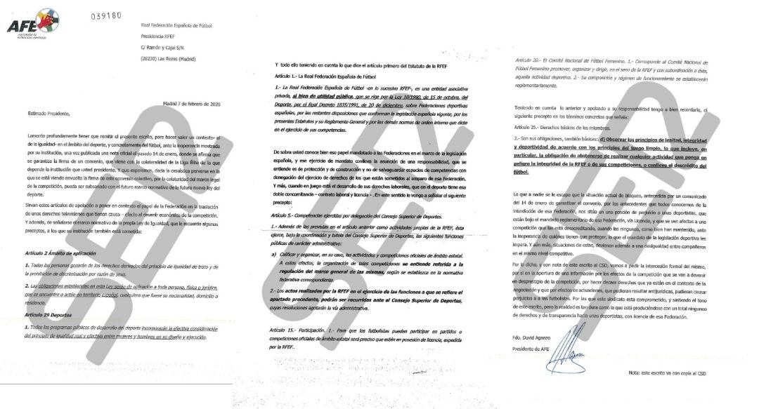 Documento escrito de la AFE