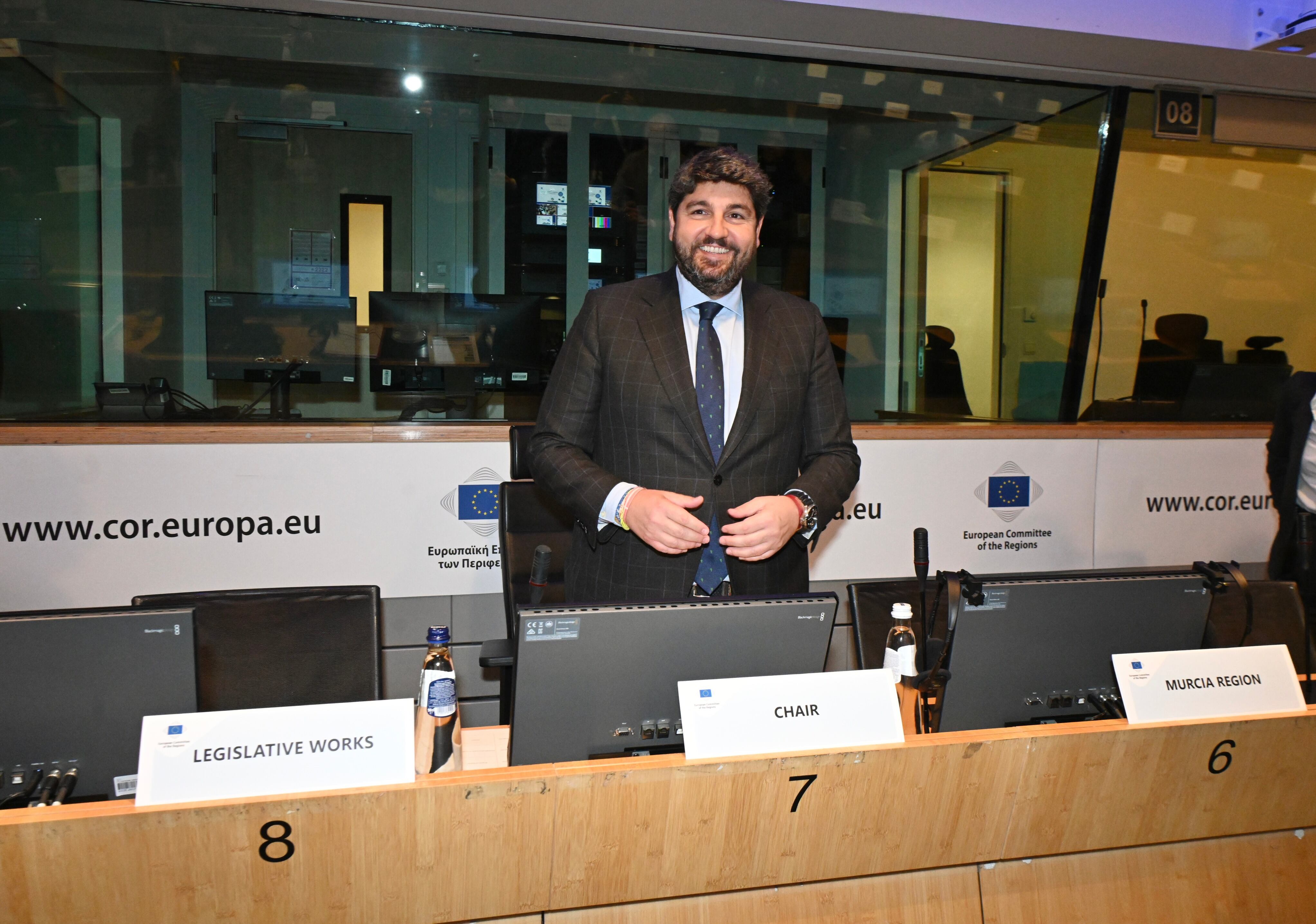 López Miras, durante la tercera reunión del Grupo de Trabajo sobre Defensa del Comité de las Regiones, que se celebró ayer en Bruselas