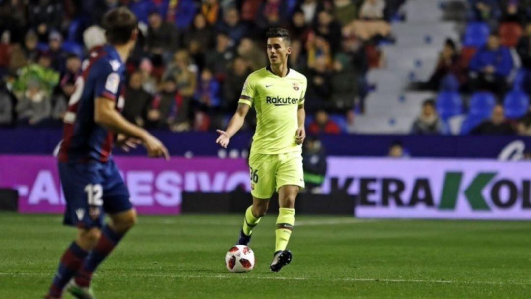 Chumi durante el partido de Copa del Rey frente al Levante