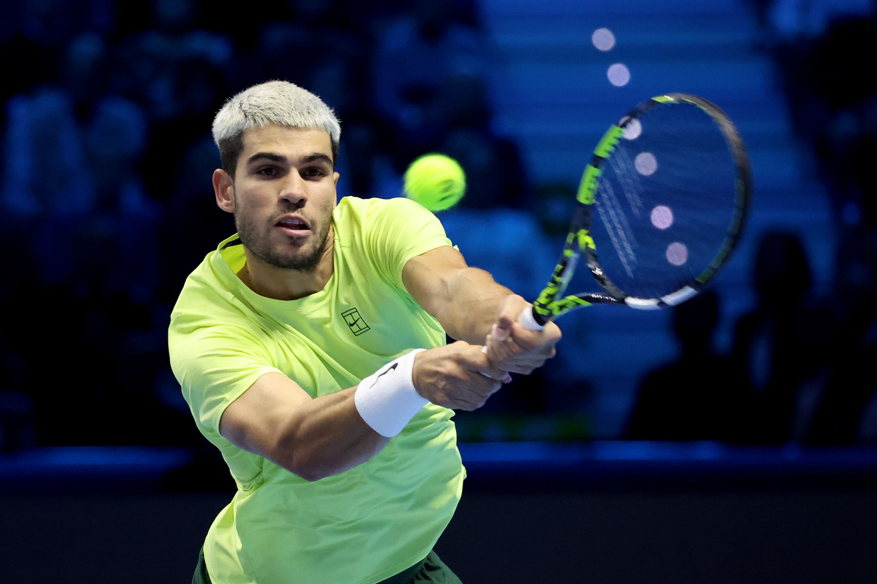 Carlos Alcaraz, durante la final de las ATP Finals frente a Jannik Sinner