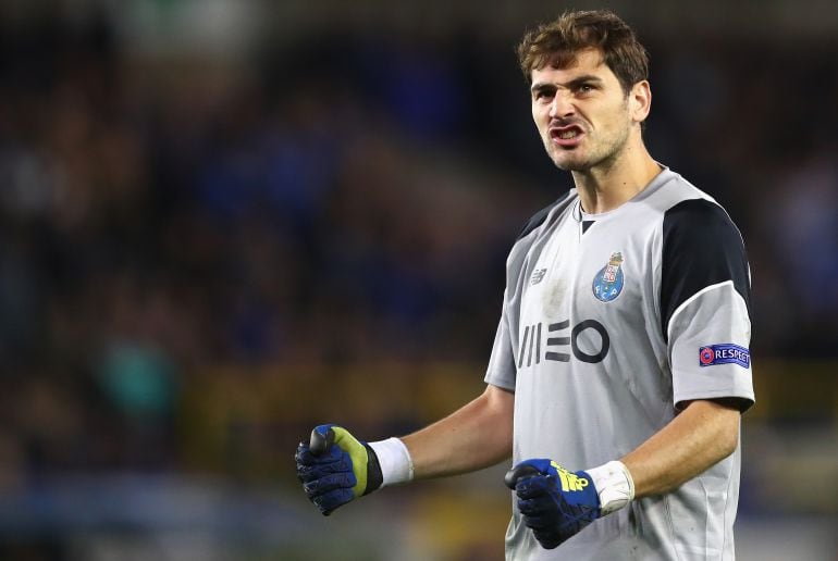 Iker Casillas durante un partido con el Oporto esta temporada