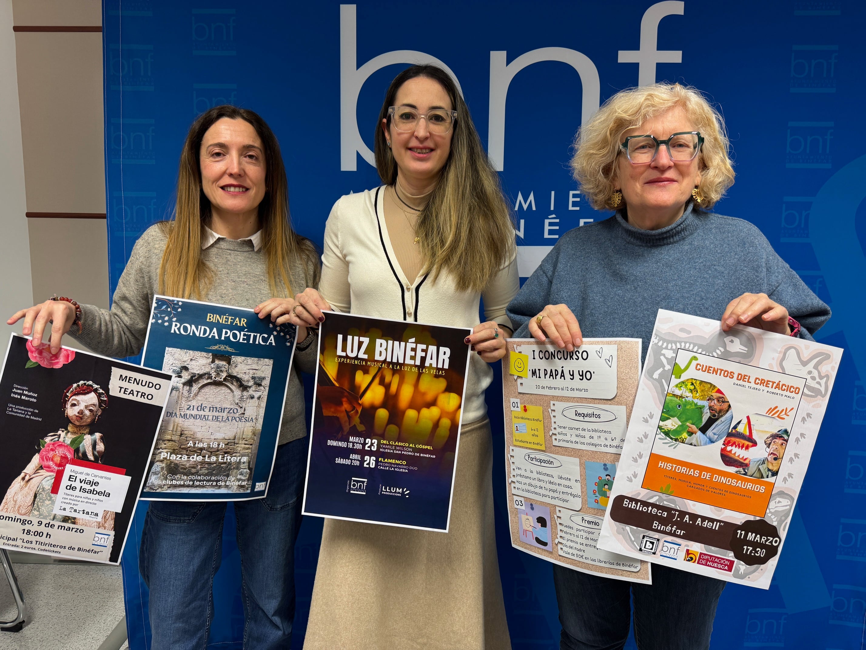 Beatriz Oliván, Laura Baquero y Carmina Estupiña.