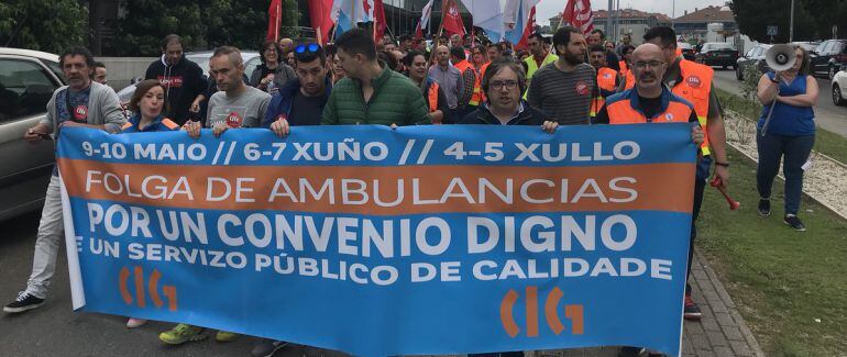 Movilización de trabajadores de ambulancias