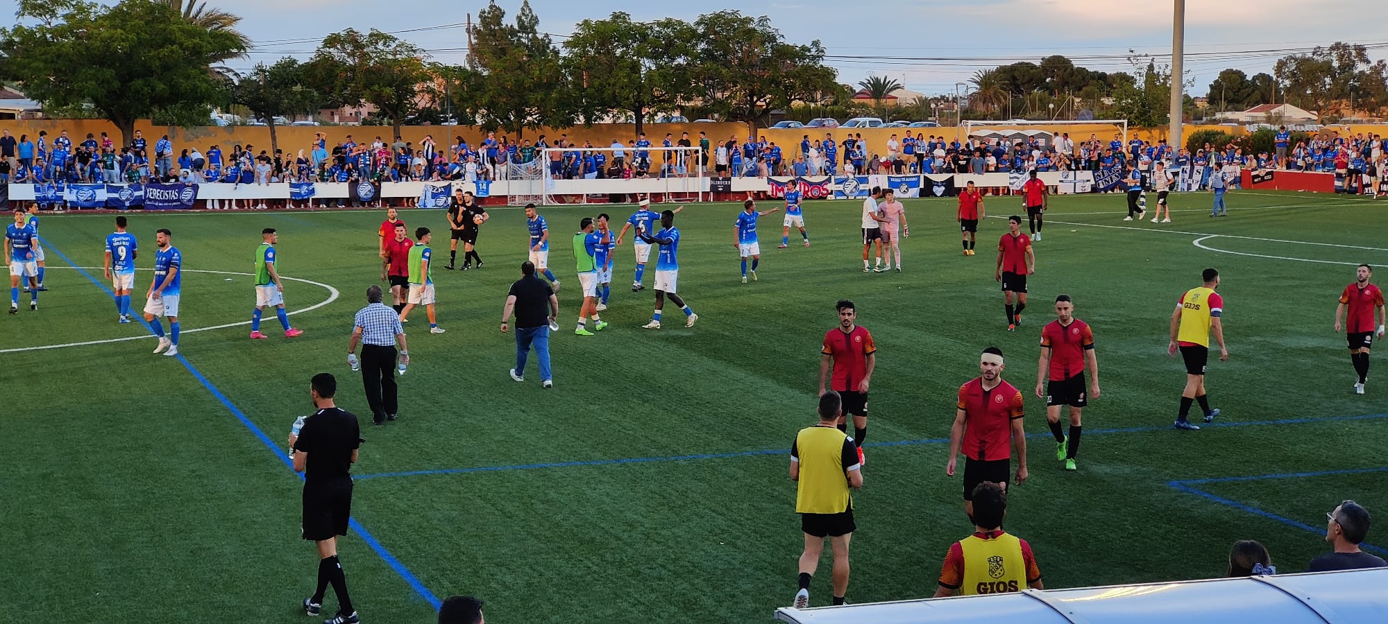 Momento en el que el Jove Español - Xerez Deportivo llegaba a la prórroga. Foto: Pedro Vera