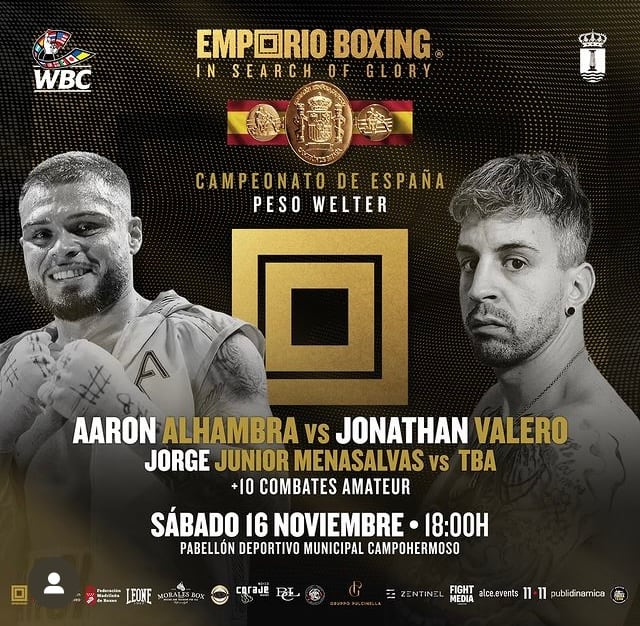 Cartel de la velada de boxeo en Humanes de Madrid