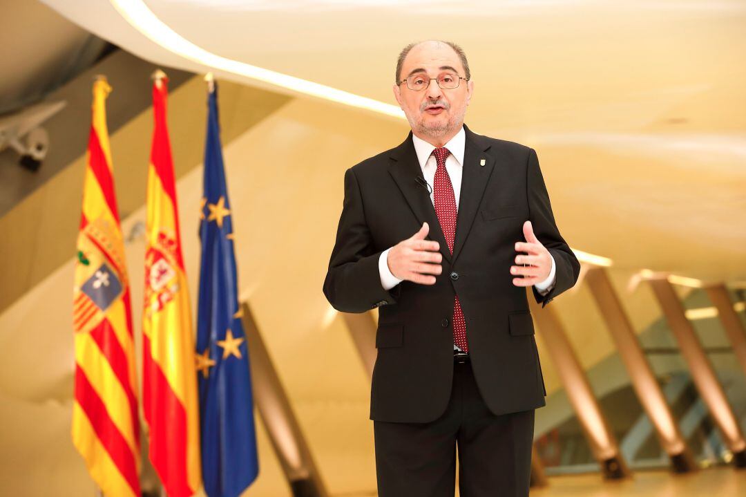 Javier Lambán pronunica su discurso de Fin de Año en el Pabellón Puente