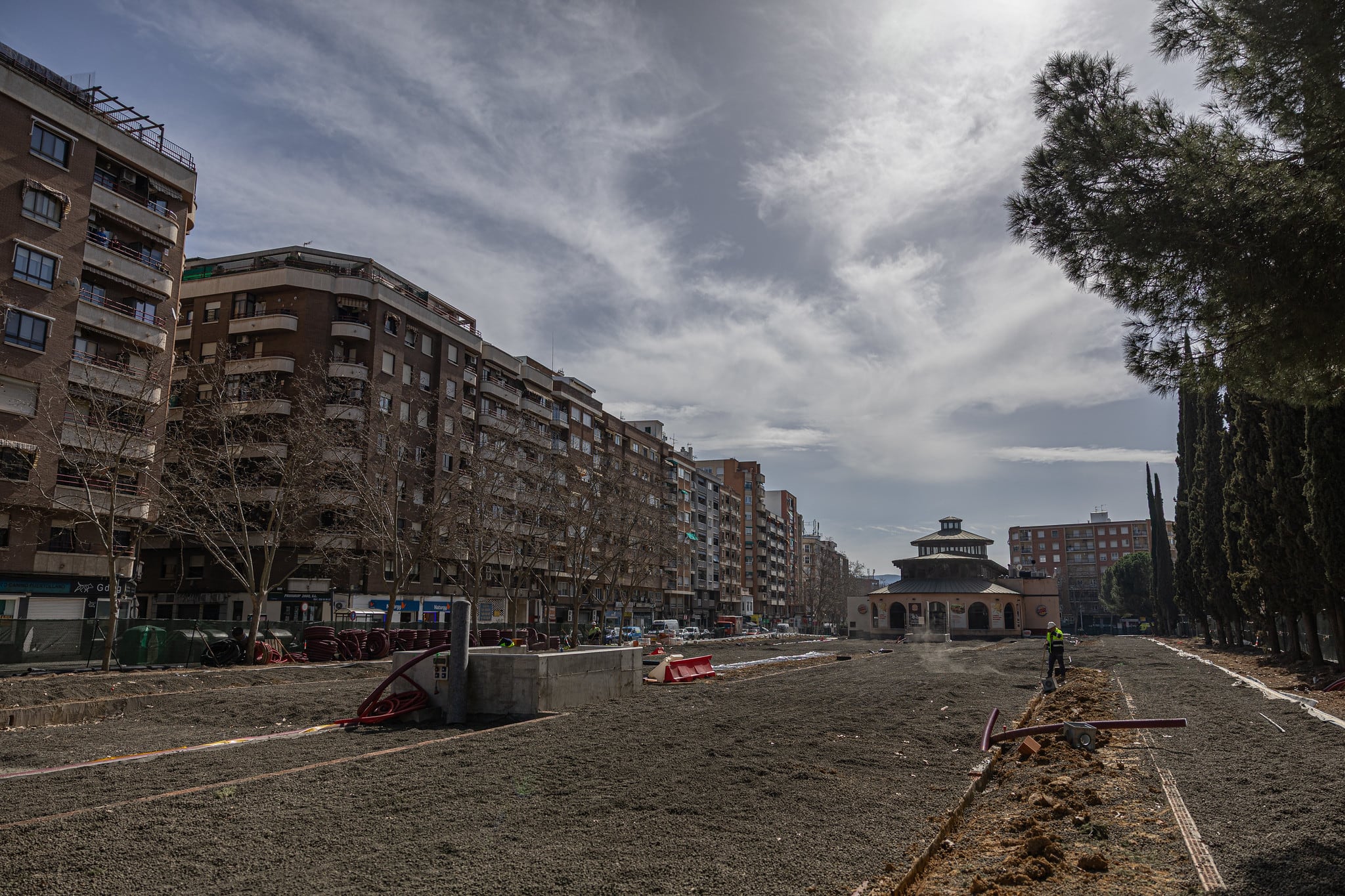 Estado de la obra del paseo El Bosque de Puertollano