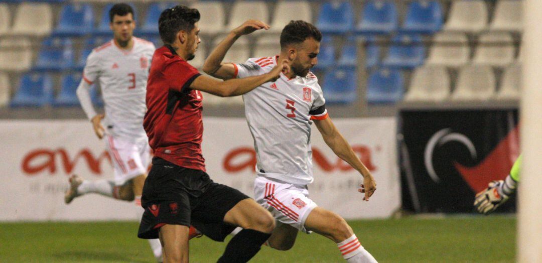 Jorge Meré, durante el partido de la Sub 21