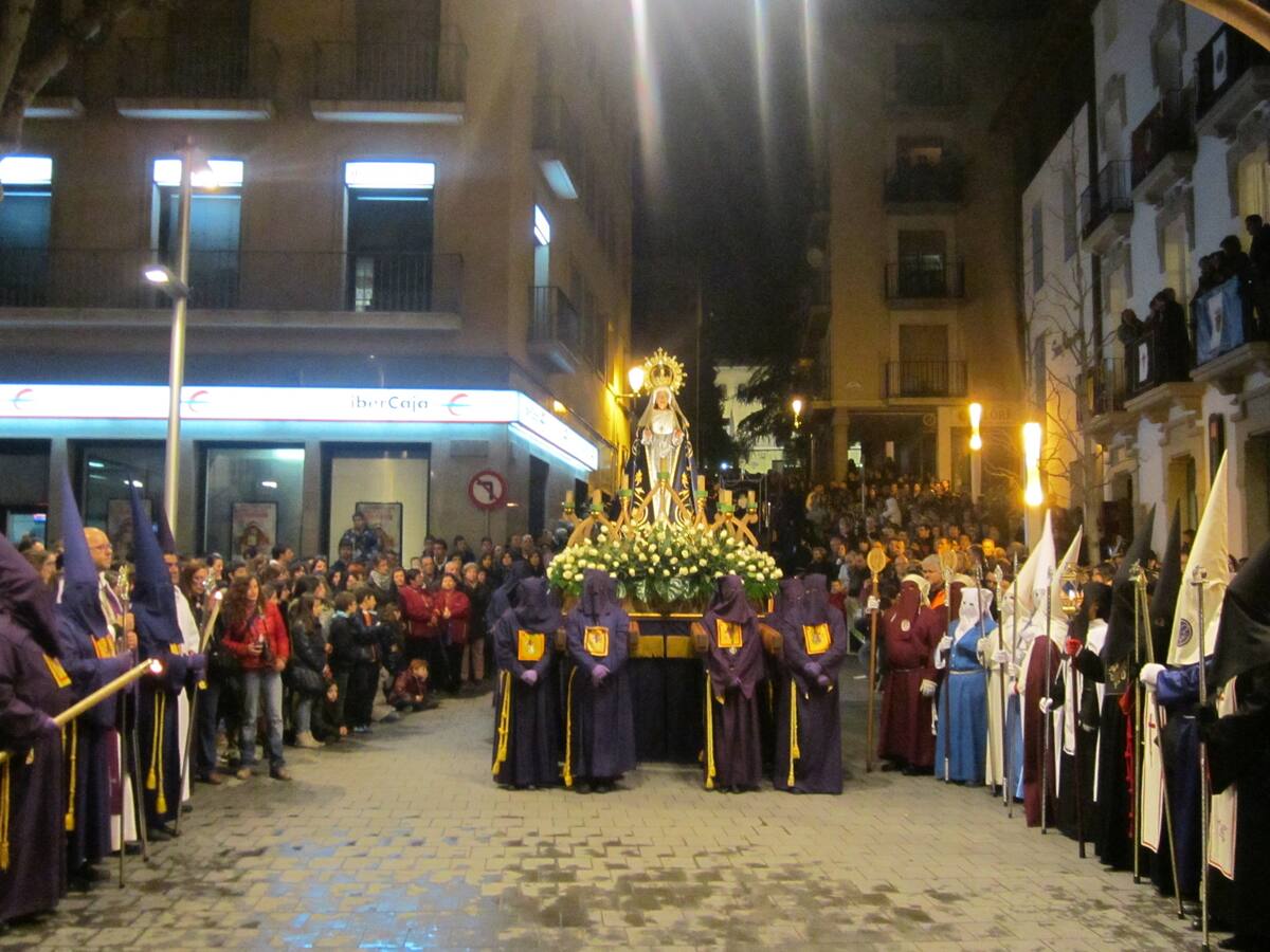 Las procesiones del Santo Encuentro y de los Siete Dolores, protagonistas en Barbastro