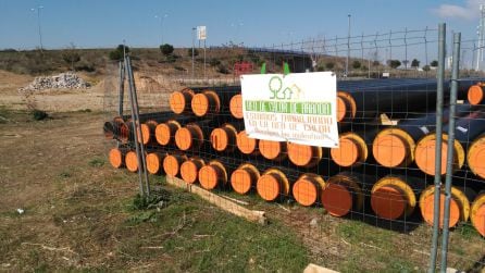 Algunas de las tuberías que estarán soterradas por las calle de Aranda.