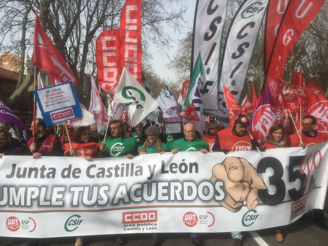Cabecera de la manifestación de empleados públicos