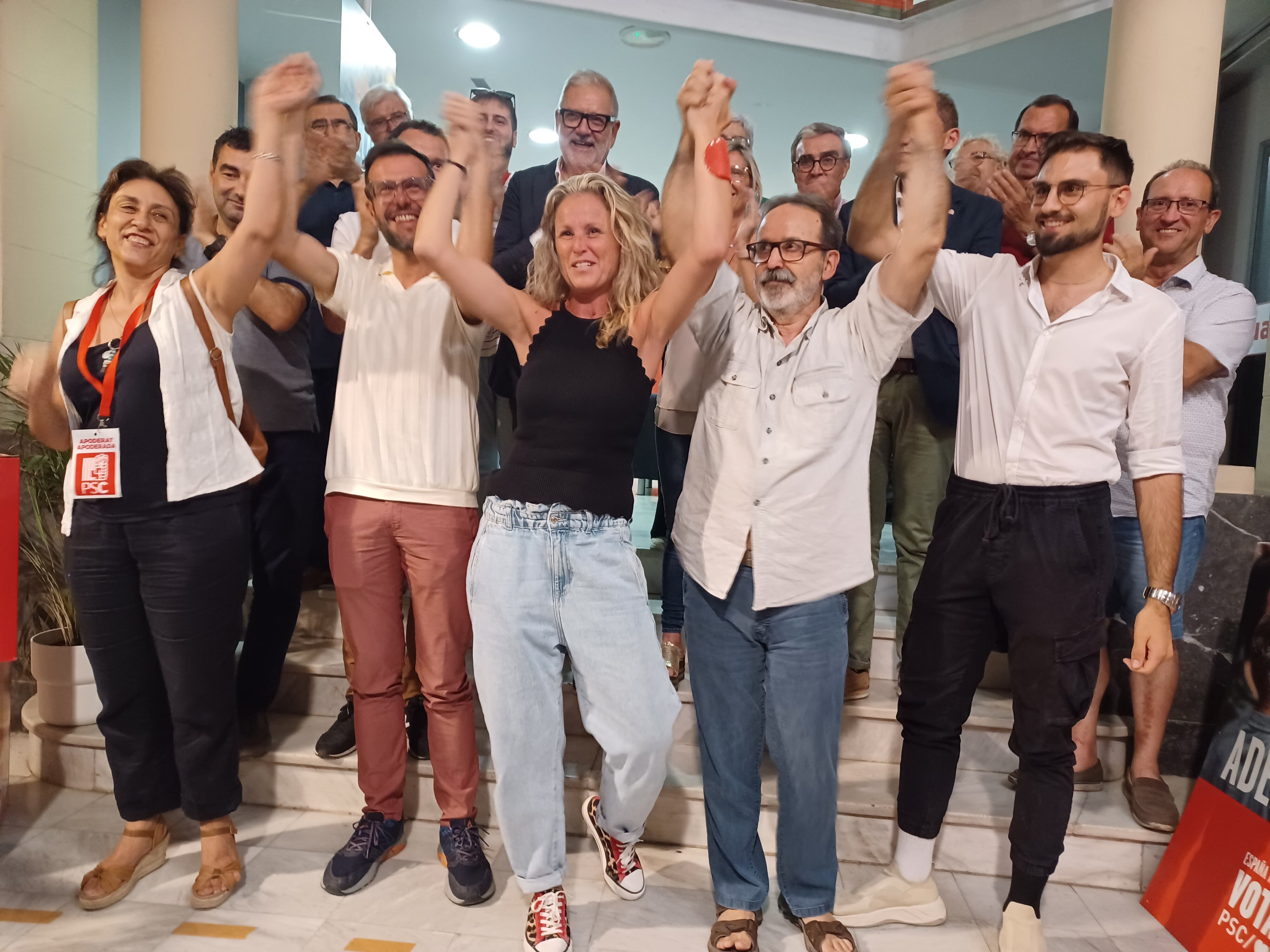 Celebració a la seu del PSC després de conèixer els resultatsn