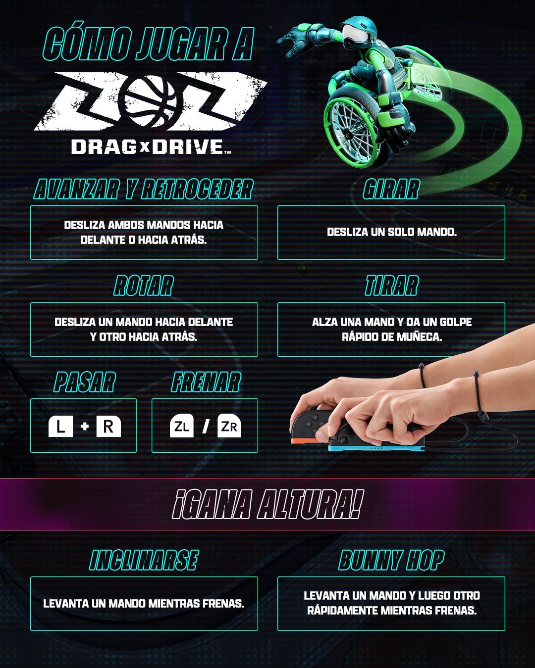Manejo del Joy- Con 2 en Drag X Drive