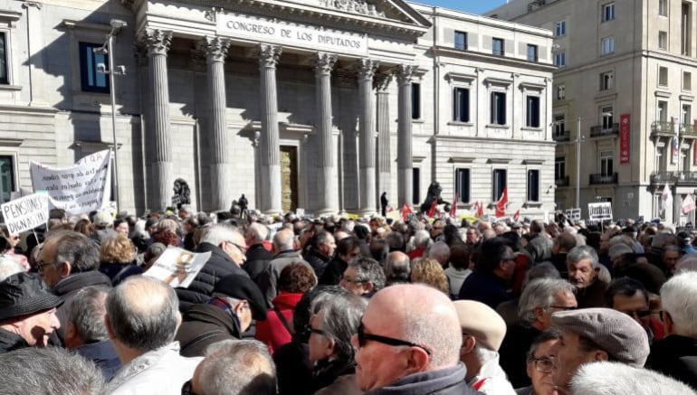 Manifestación a favor de unas pensiones dignas en Madrid