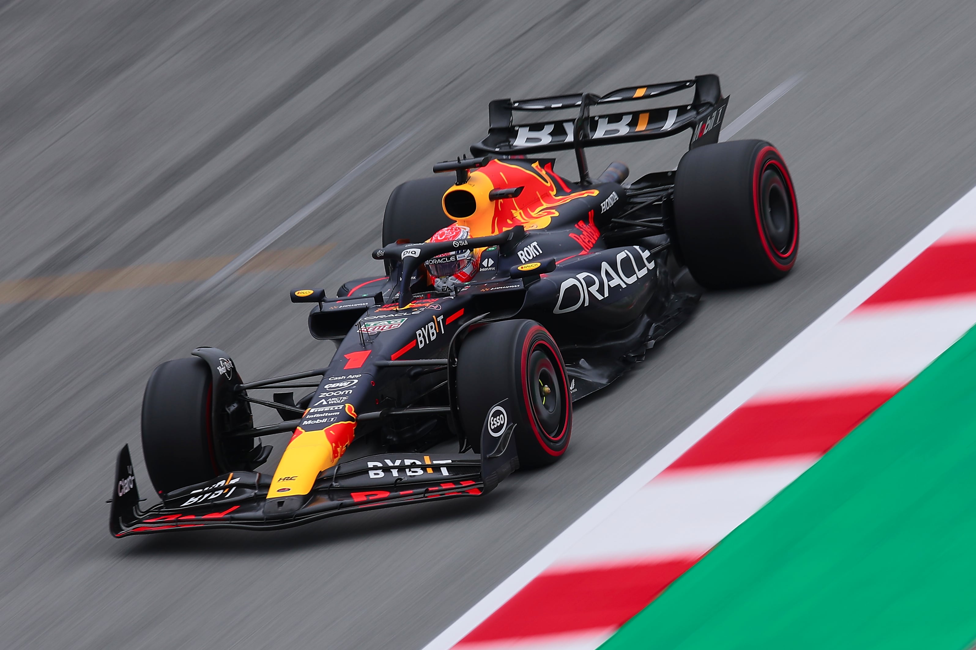 BARCELONA, SPAIN - JUNE 03: Max Verstappen of the Netherlands driving the (1) Oracle Red Bull Racing RB19 on track during qualifying ahead of the F1 Grand Prix of Spain at Circuit de Barcelona-Catalunya on June 03, 2023 in Barcelona, Spain. (Photo by Eric Alonso/Getty Images)