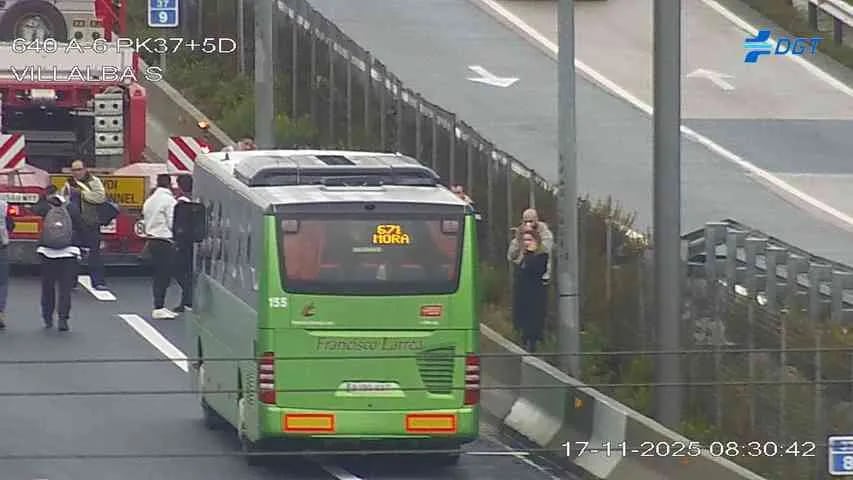 Autobús accidentado en Collado Villalba