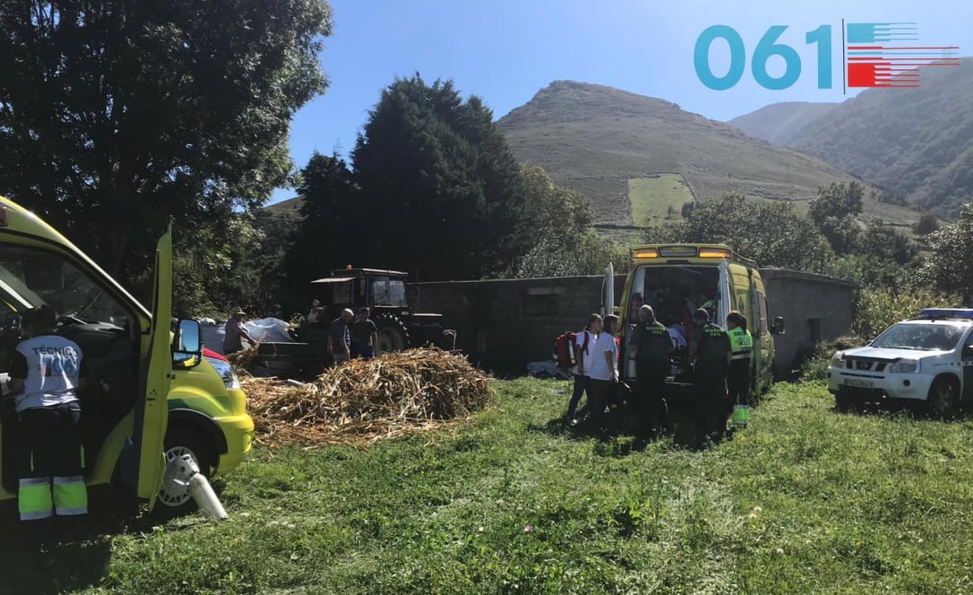 Operativo en el lugar del accidente