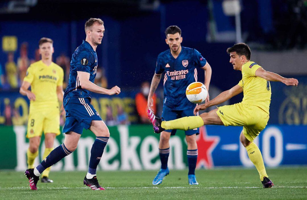 Gerard Moreno, durante el partido de ida entre el Villarreal y el Arsenal.