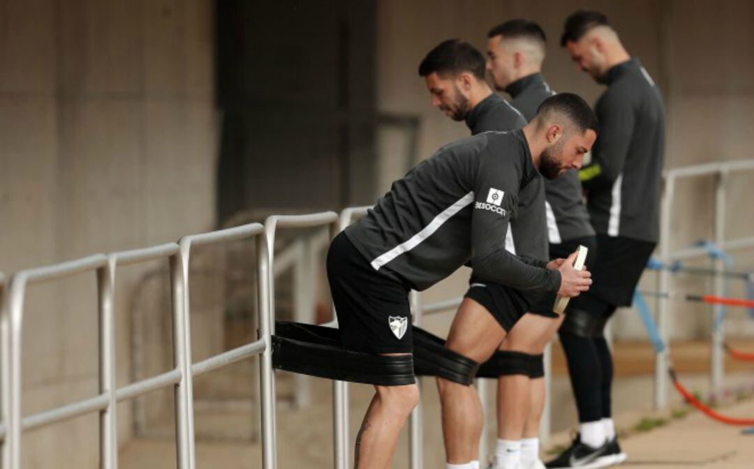 Los jugadores del Málaga