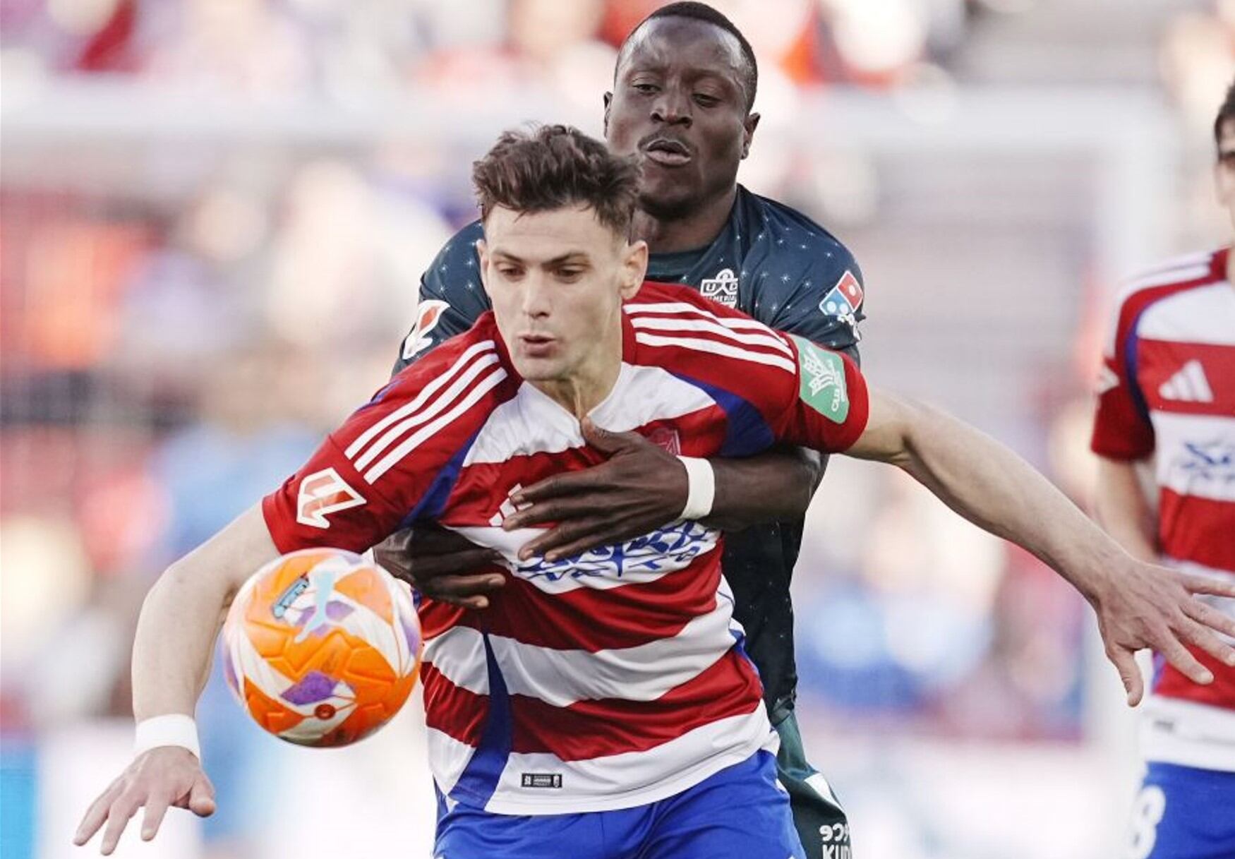 Lucas Boyé en el partido contra el Almería en el Nuevo Los Cármenes.