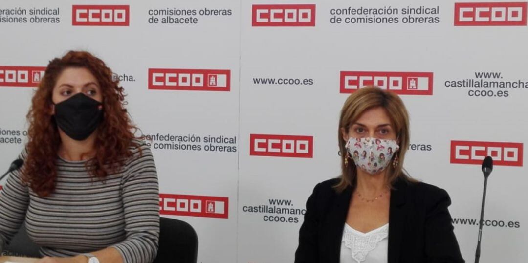 Itsaso Cortés y Carmen Juste durante la rueda de prensa