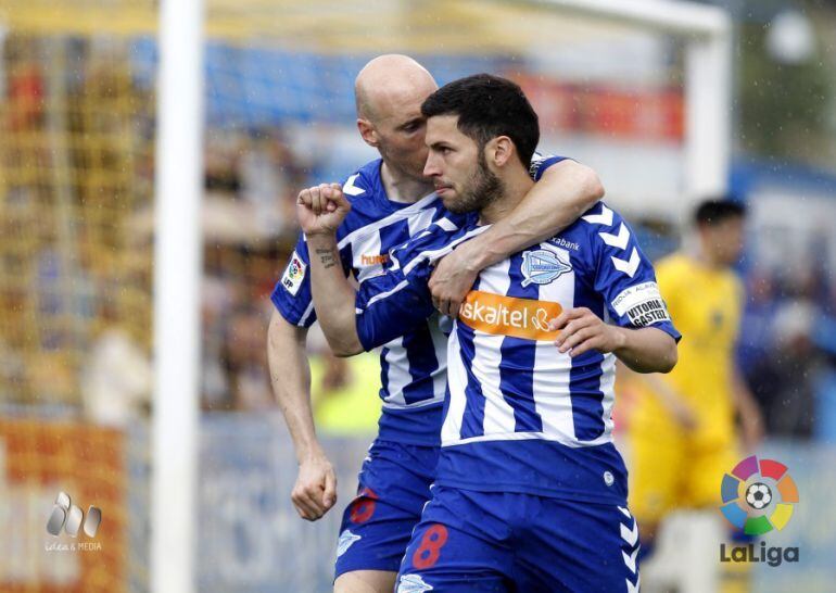 Dani Pacheco (Alavés), tras el gol al Alcorcón.