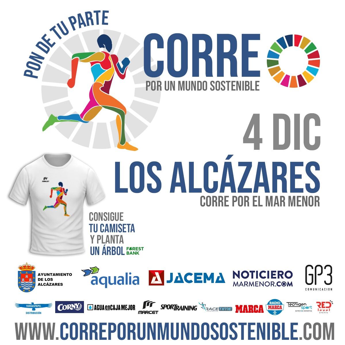 Cartel de &#039;Corre por un mundo sostenible&#039;