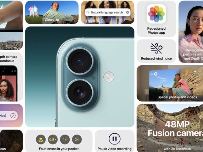 Así es la cámara del iPhone 16 y iPhone 16 Plus.