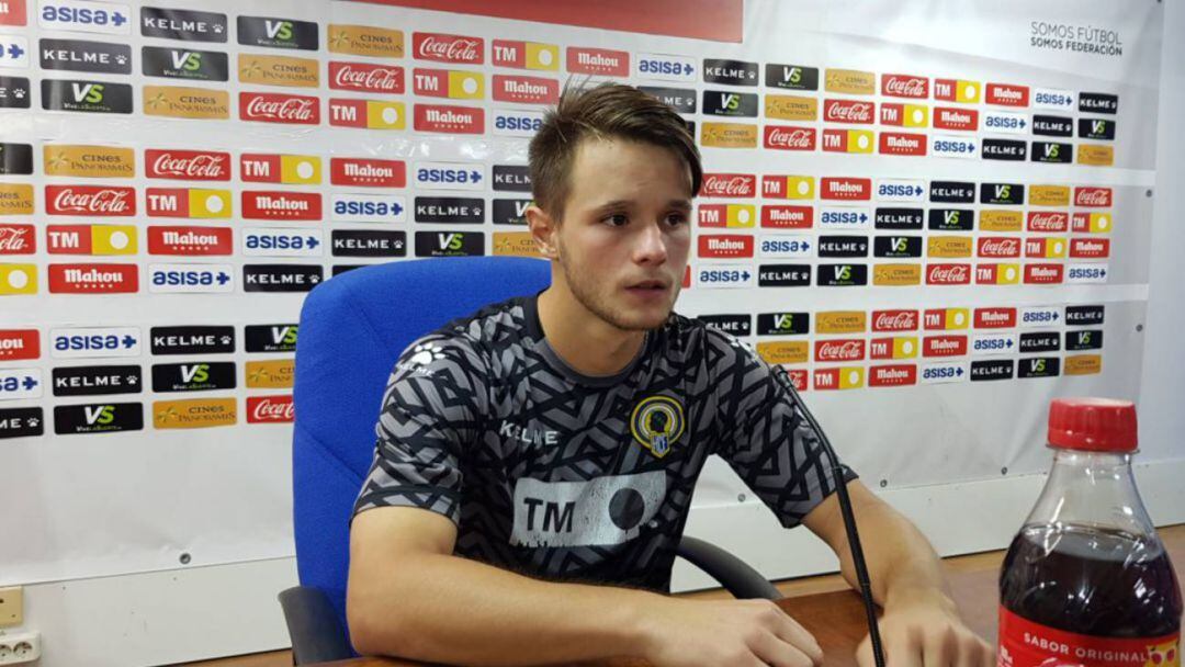 Nani en la sala de prensa del Rico Pérez