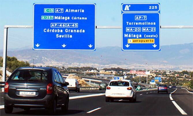 La carretara nacional 340 a su paso por Málaga