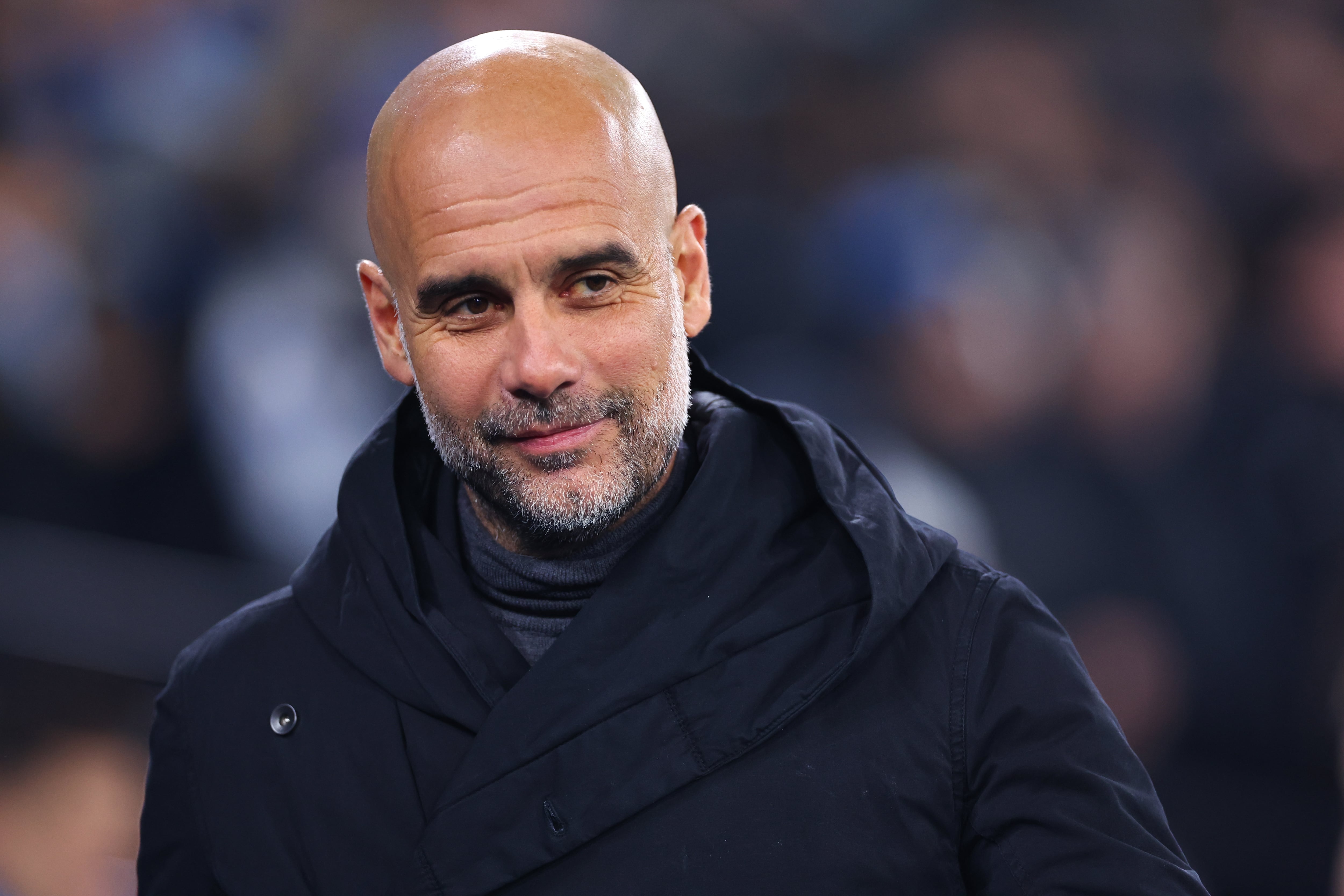 Pep Guardiola, durante el partido de Champions entre Manchester City y RB Leipzig de Champions. (Photo by Robbie Jay Barratt - AMA/Getty Images)