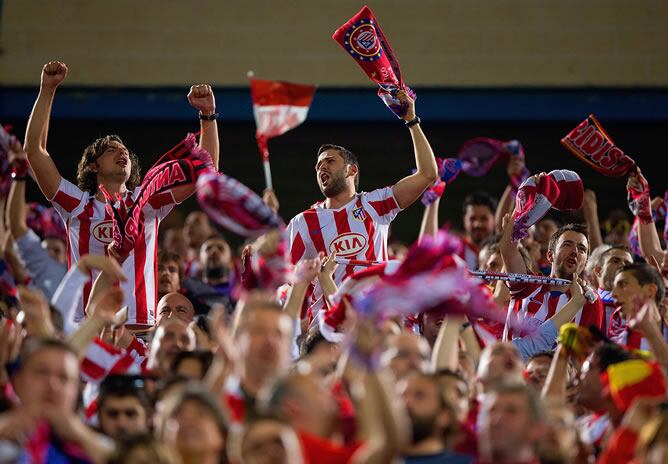 Aficionados del Atlético de Madrid el pasado miércoles