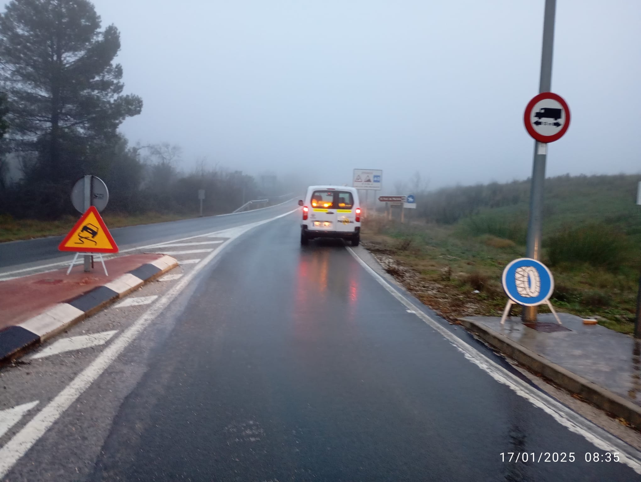 El uso de cadenas es obligatorio en la CV-794 (Bocairent-Alcoi)