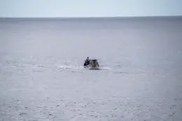 Un cayuco con 73 personas, antes de llegar al muelle de La Restinga, a 24 de octubre de 2025, en la isla de El Hierro, Islas Canarias (España