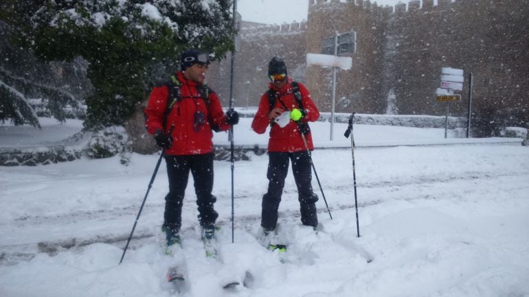 Esquiadores en las calles de Ávila