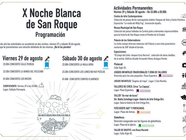 Actividades para la X Noche Blanca