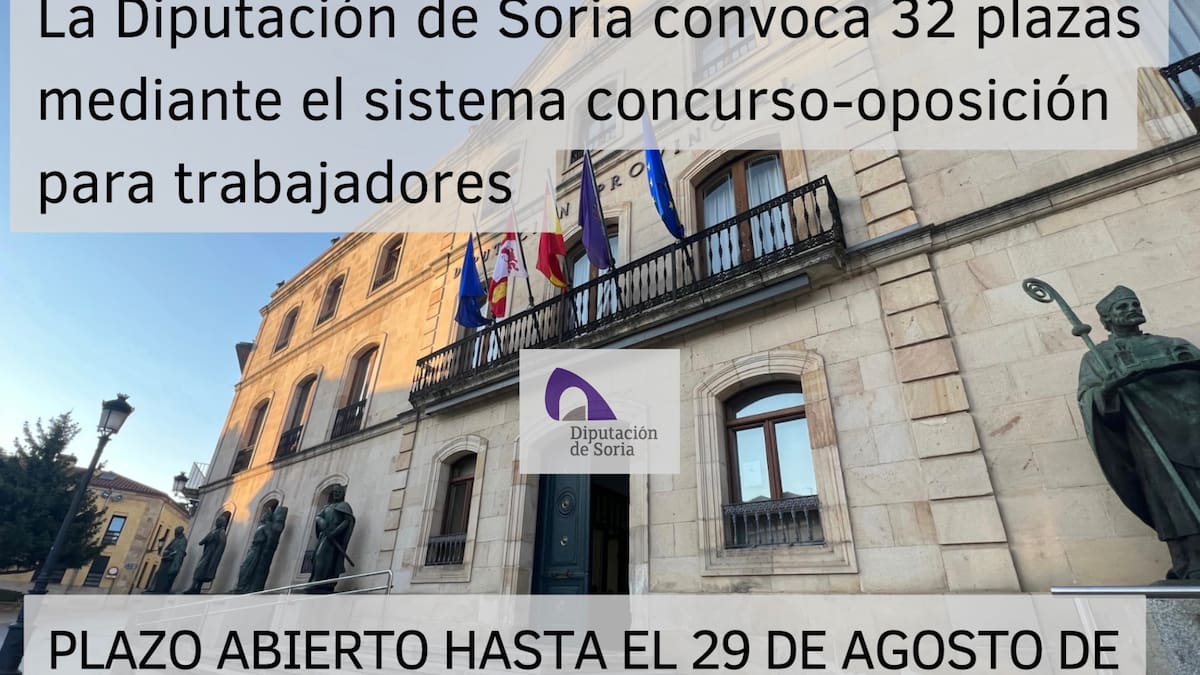 La Diputación de Soria presenta una convocatoria de 32 plazas para trabajadores