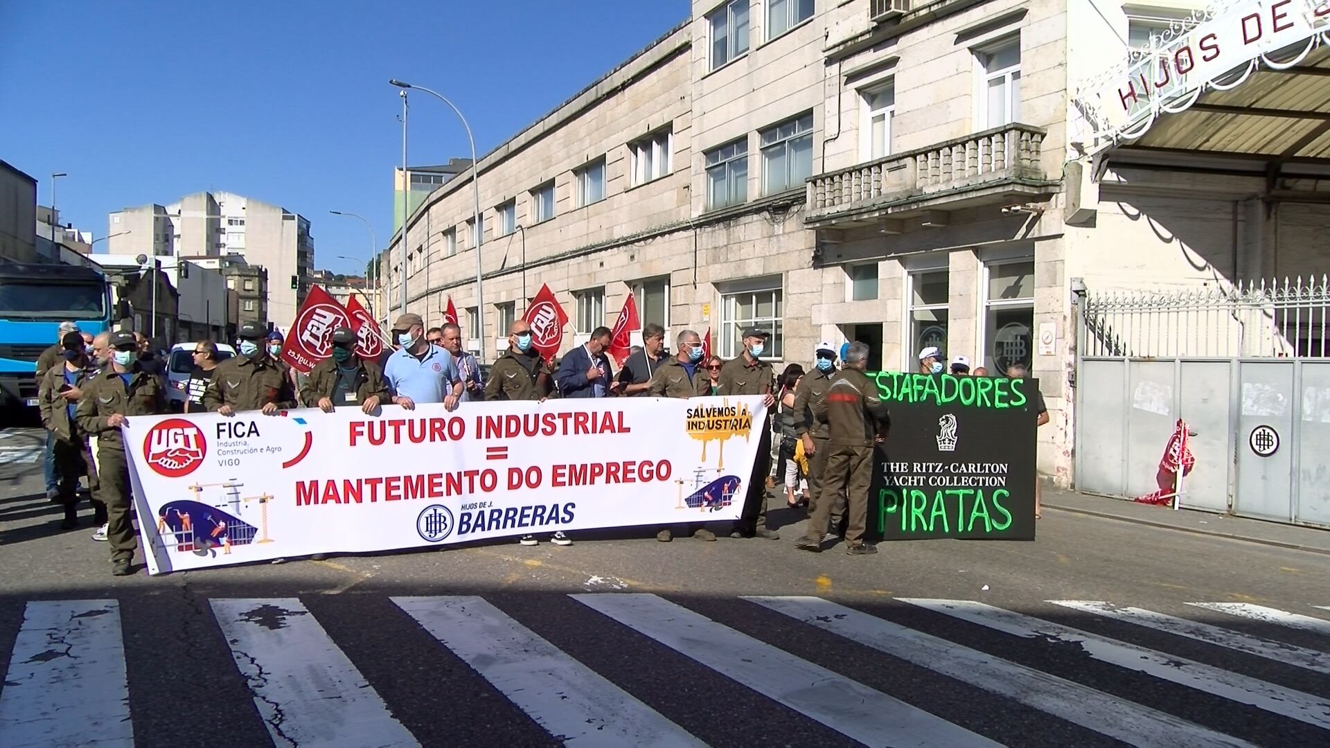 Concentración convocada por UGT en Hijos de J. Barreas